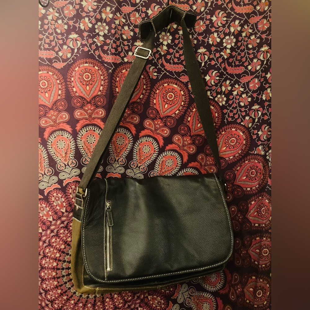 Gorgeous Unisex PELLE Studio Dark & Light Brown Leather Satchel